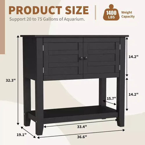 20-29 Gallon Aquarium Stand Dual Tier, Anti-Tipping Design, Open Storage, for Living Room, Home
