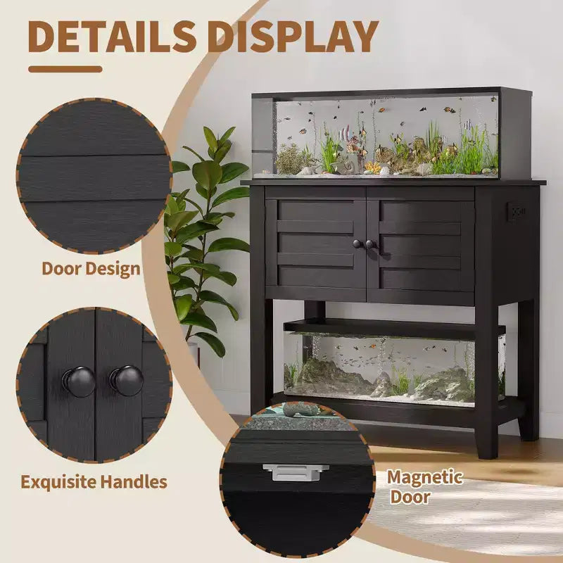 20-29 Gallon Aquarium Stand Dual Tier, Anti-Tipping Design, Open Storage, for Living Room, Home