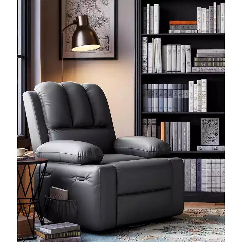 Oversized Extra Manual Leather Recliner Chair, Classic Reclining Seat with Lumbar & Arm Support, Home Theater Seating for Living Room,Bedroom,Nursery