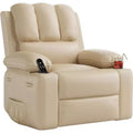 Oversized Extra Manual Leather Recliner Chair, Classic Reclining Seat with Lumbar & Arm Support, Home Theater Seating for Living Room,Bedroom,Nursery