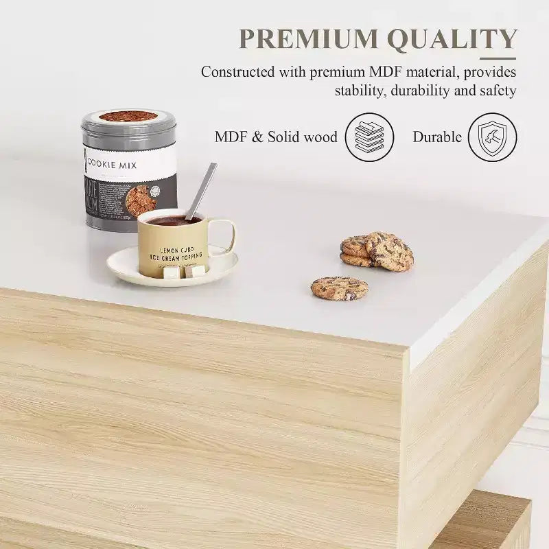 Coffee Bar Cabinet, 3 Drawers, Adjustable Shelf, for Dinning Room, Living Room, Kitchen
