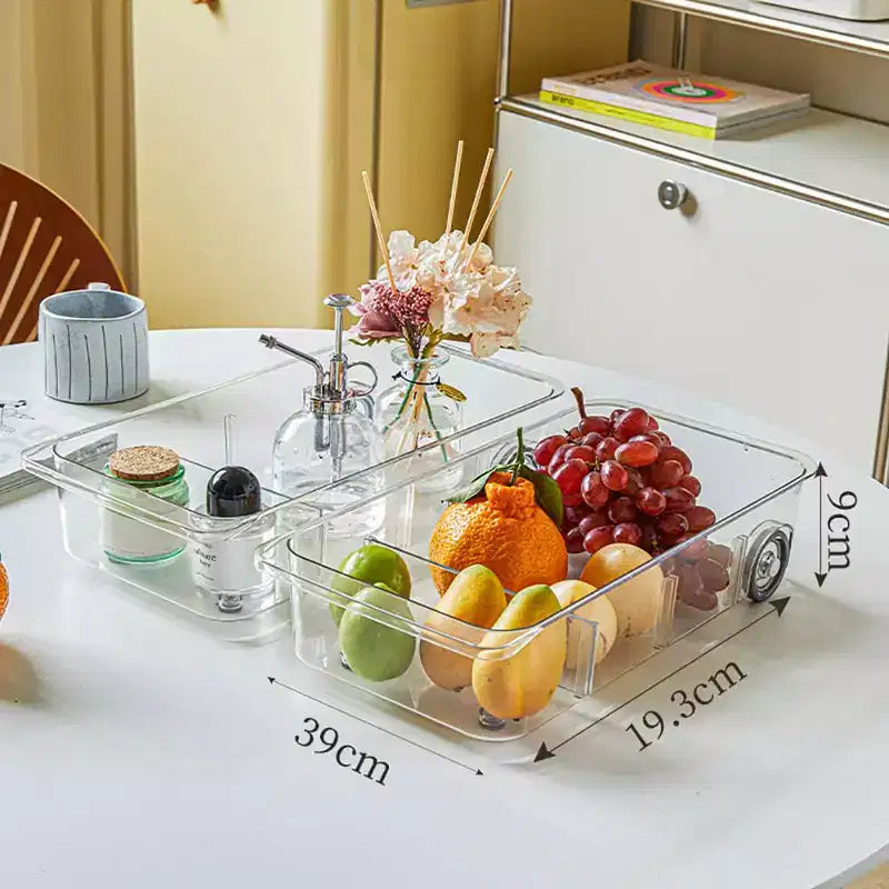 2-Tier Under Sink Organizer, Adjustable Height Pull Out Storage Shelves, Light Luxury White with Pulleys & Separators