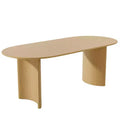 HomeRoots 67 Natural Solid Wood Double Pedestal Base Oval Dining Table