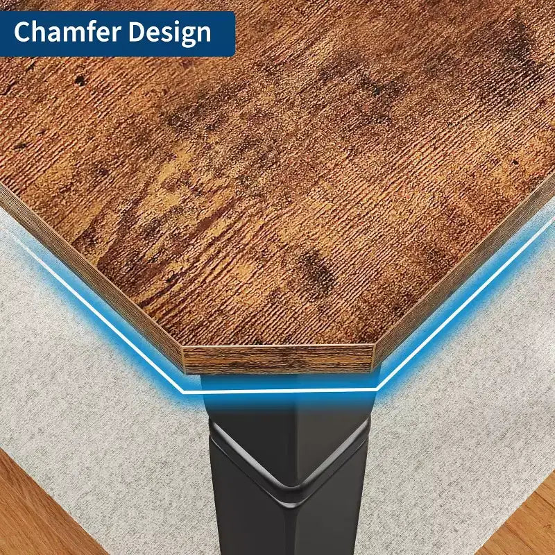 Industrial Long Dining Table for 6-8, Wooden Rectangle Kitchen Table with Heavy Duty Metal Frame Modern Farmhouse Style for Dining Room Kitchen