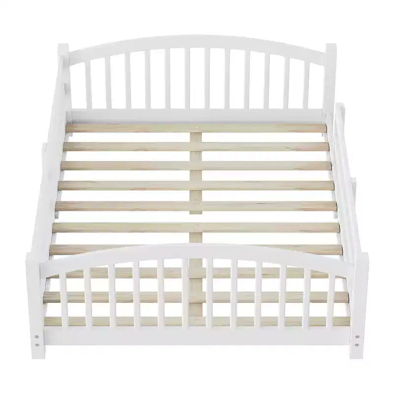 Luxystar Full Size Montessori Low Profile Bed with Safety Rails and Headboard