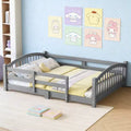 Luxystar Full Size Montessori Low Profile Bed with Safety Rails and Headboard