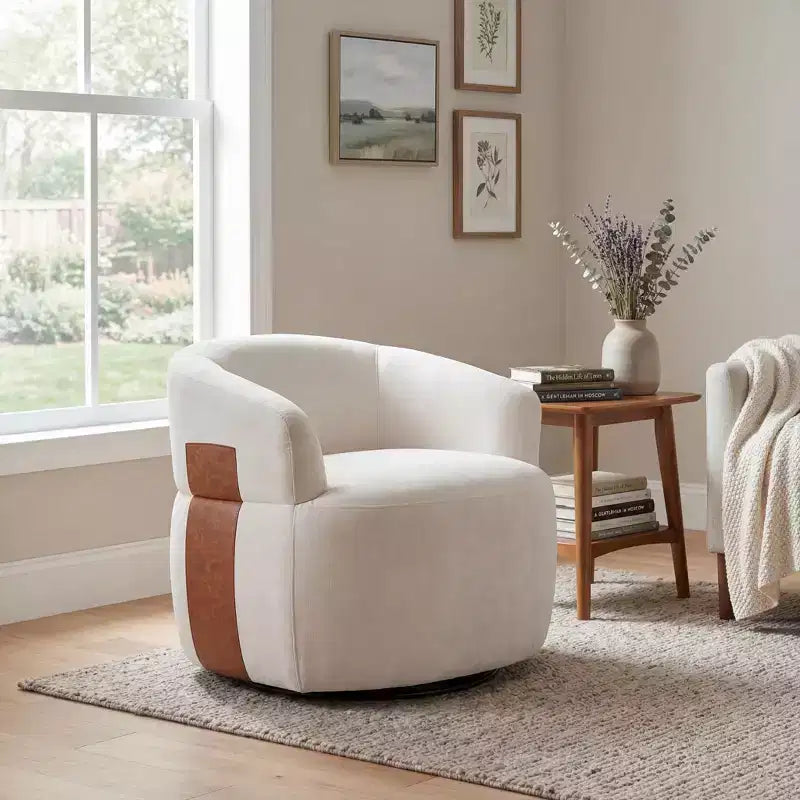 Christopher Knight Home Suroi Modern Swivel Accent Chair with Wood Frame and Metal Legs
