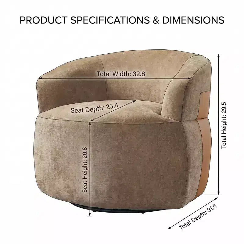 Christopher Knight Home Suroi Modern Swivel Accent Chair with Wood Frame and Metal Legs
