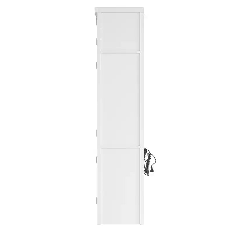 Tall Kitchen Pantry Cabinet with Power Outlets, Large Freestanding Cupboard with Microwave Stand, Drawers, Shelves, Wine Racks & Door-Shelf