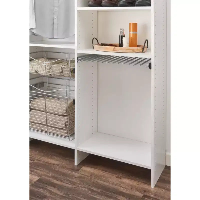 Rev-A-Shelf 24 Pull Out Wire Frame for 9 Pairs of Trouser Pant Rack for Space Saving Home Closet Storage Organization, Chrome, PSC-2414CR