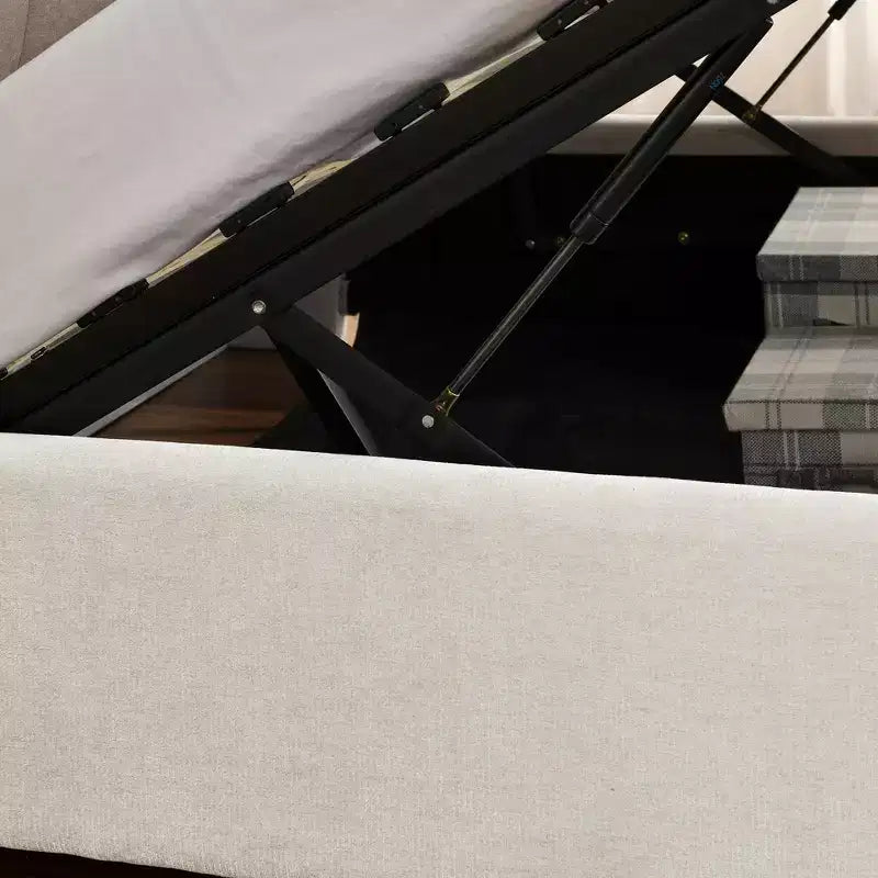 ModernLuxe Queen/King Storage Platform Bed Frame Chenille Upholstered Bed with Soft Headboard