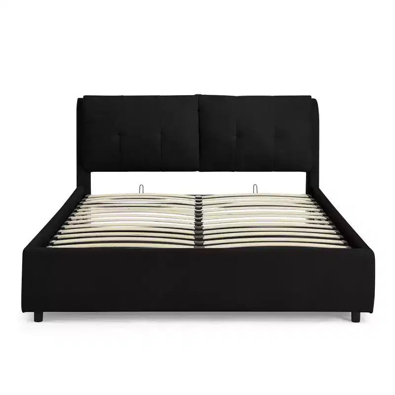 ModernLuxe Queen/King Storage Platform Bed Frame Chenille Upholstered Bed with Soft Headboard