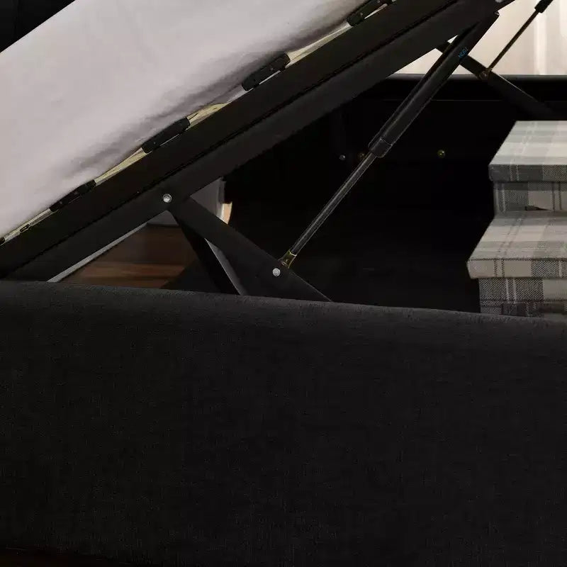 ModernLuxe Queen/King Storage Platform Bed Frame Chenille Upholstered Bed with Soft Headboard