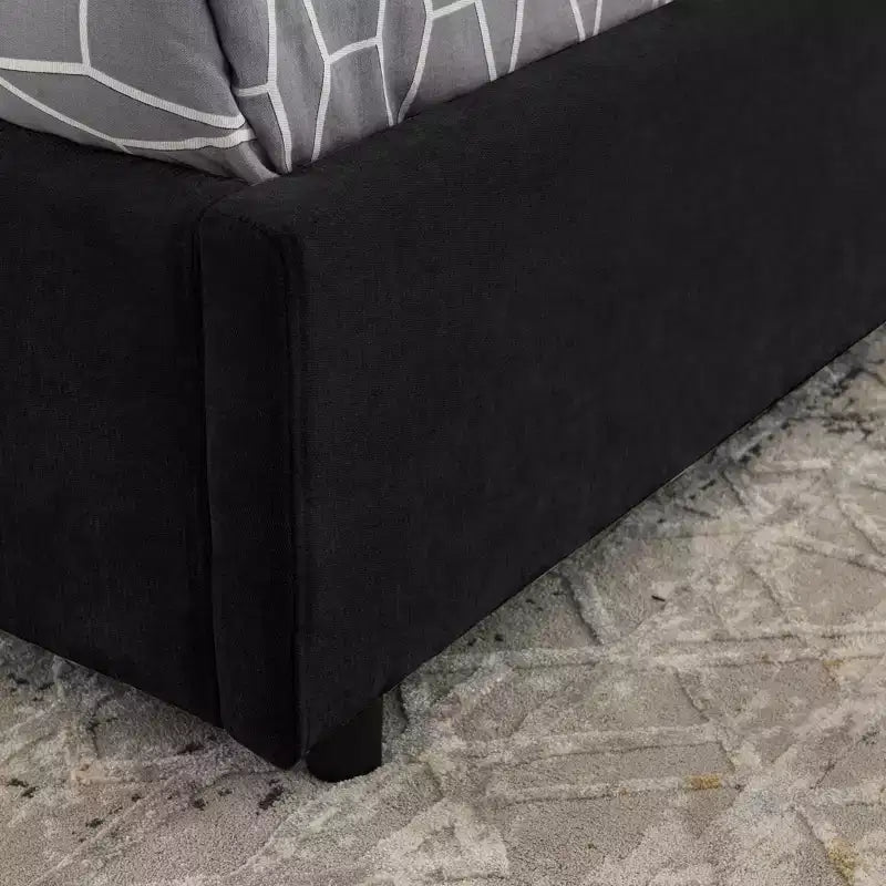 ModernLuxe Queen/King Storage Platform Bed Frame Chenille Upholstered Bed with Soft Headboard