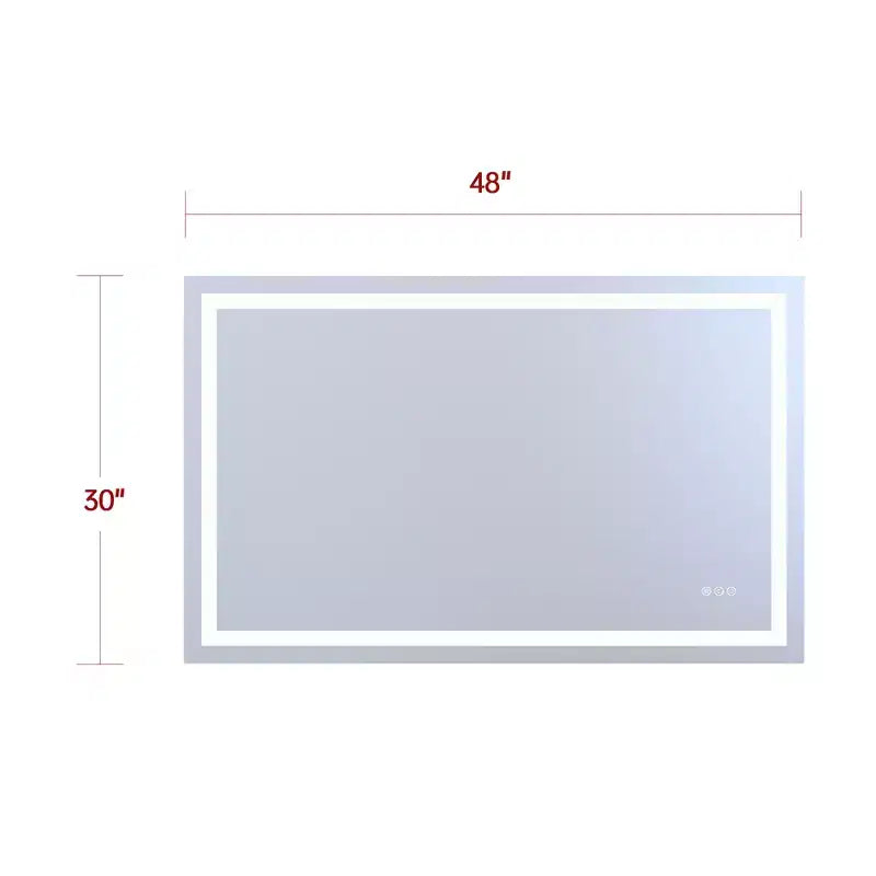 SUMERAIN 48x30 Wall Bathroom Mirror with 3 Color, Anti-Fog ETL Smart LED Vanity Mirror with Light