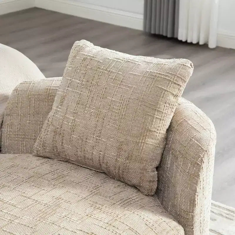 Upholstered Bench Padded Bed End Bench Chenille Chaise Lounge Couch Minimalist Entryway Bench Footstool with Soft Cushion & Pillow - ModernLuxe