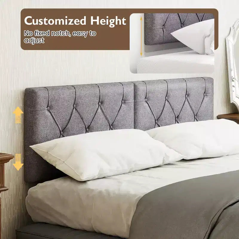 Costway Upholstered Headboard for Twin Size Bed w/ Fabric Upholstery Adjustable Height