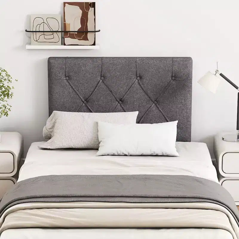 Costway Upholstered Headboard for Twin Size Bed w/ Fabric Upholstery Adjustable Height