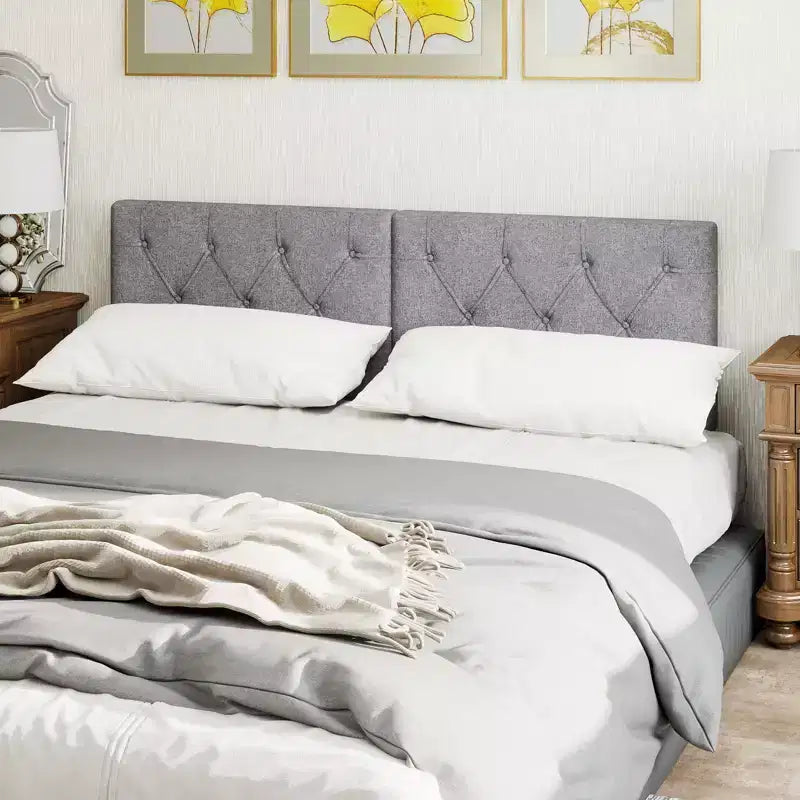 Costway Upholstered Headboard for Twin Size Bed w/ Fabric Upholstery Adjustable Height