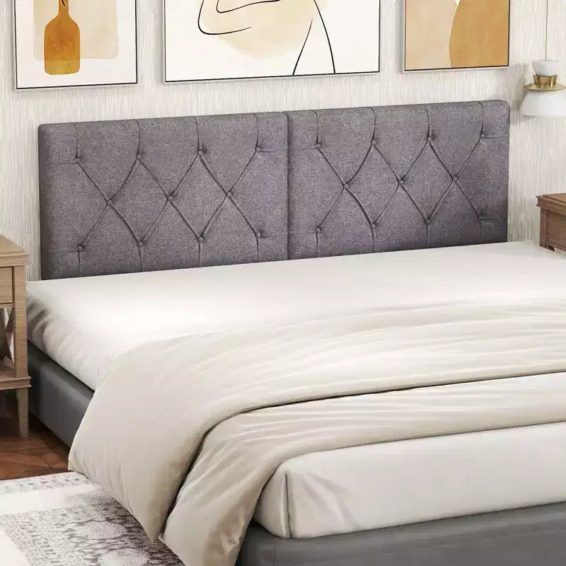 Costway Upholstered Headboard for Twin Size Bed w/ Fabric Upholstery Adjustable Height