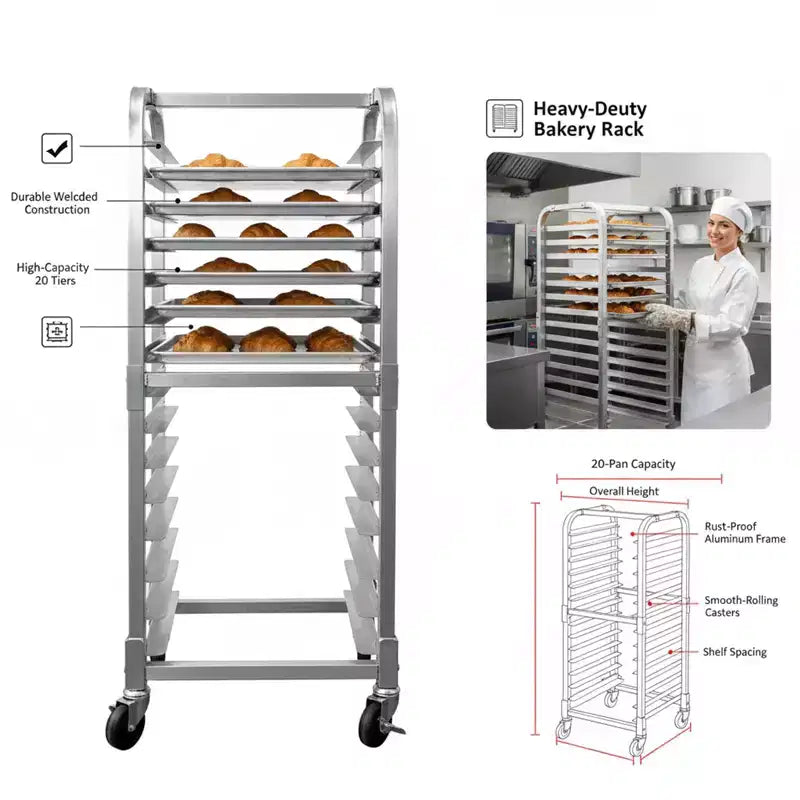 5/20 Tier Bun Pan Rack, Bread Cooling Storage for Kitchen, Bakery & Restaurant