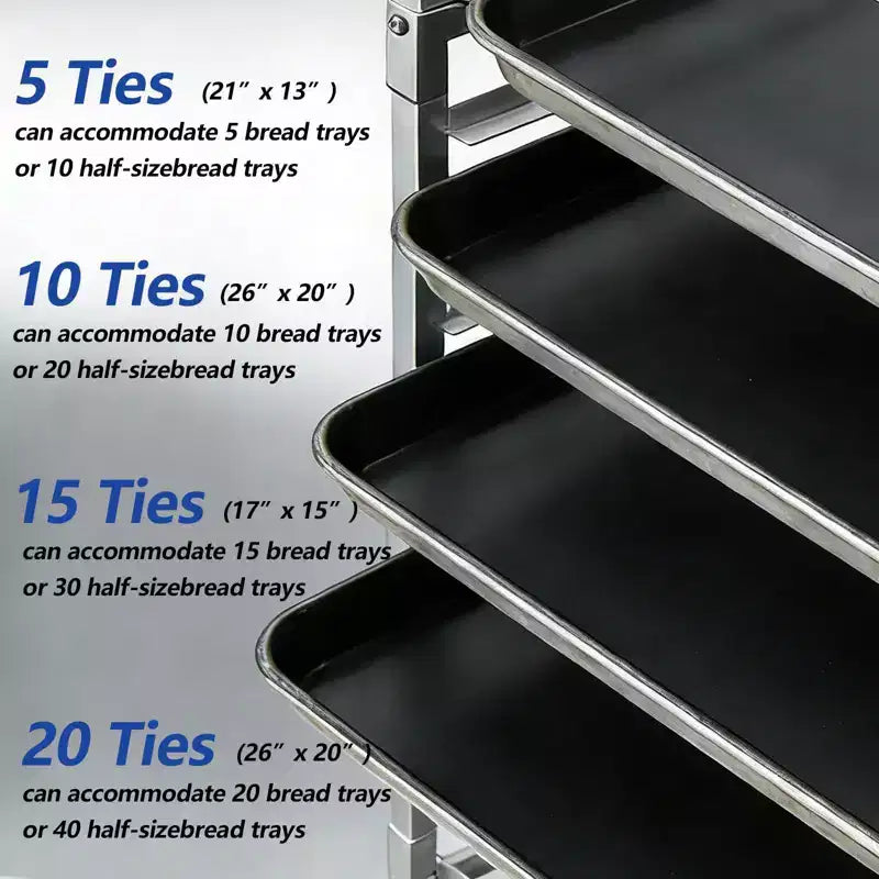 5/20 Tier Bun Pan Rack, Bread Cooling Storage for Kitchen, Bakery & Restaurant