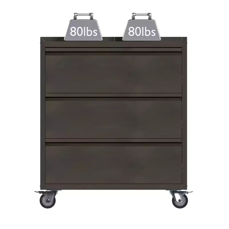AOBABO Lockable Steel File Storage Organizer Cabinet with Adjustable Shelves and Wheels for Home, School, Office, and Garage Organization, Black