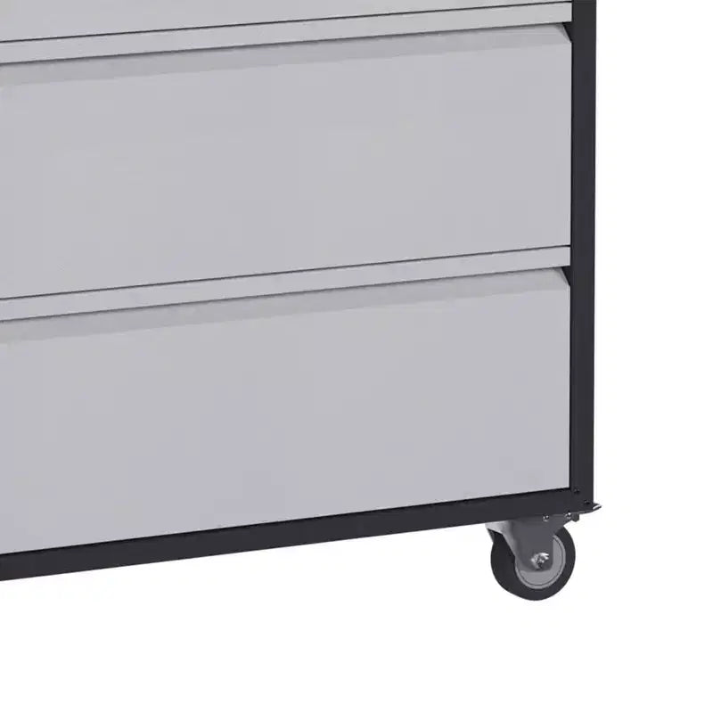 AOBABO Lockable Steel File Storage Organizer Cabinet with Adjustable Shelves and Wheels for Home, School, Office, and Garage Organization, Black