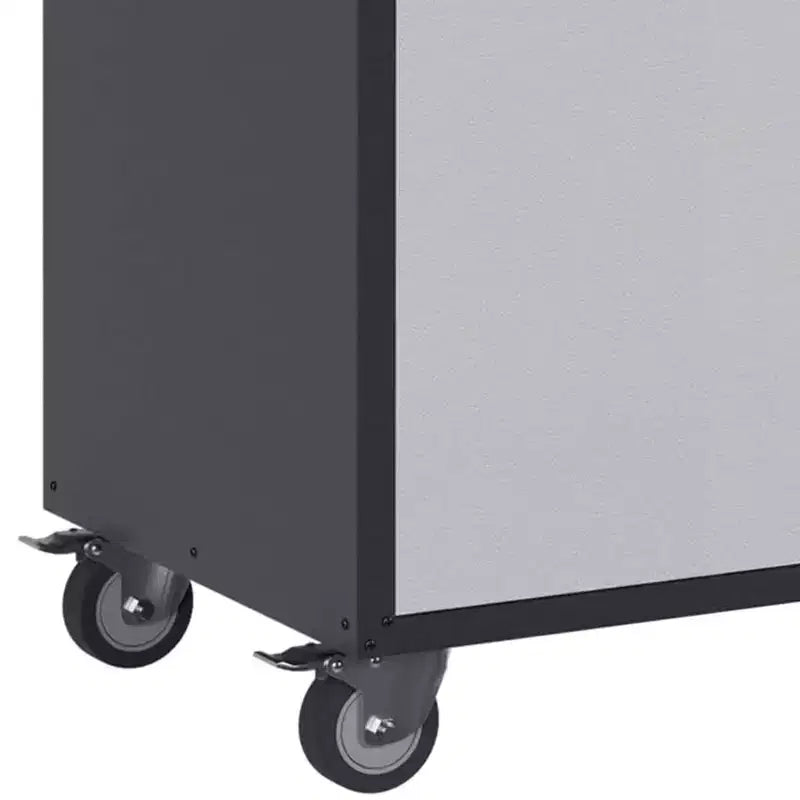 AOBABO Lockable Steel File Storage Organizer Cabinet with Adjustable Shelves and Wheels for Home, School, Office, and Garage Organization, Black