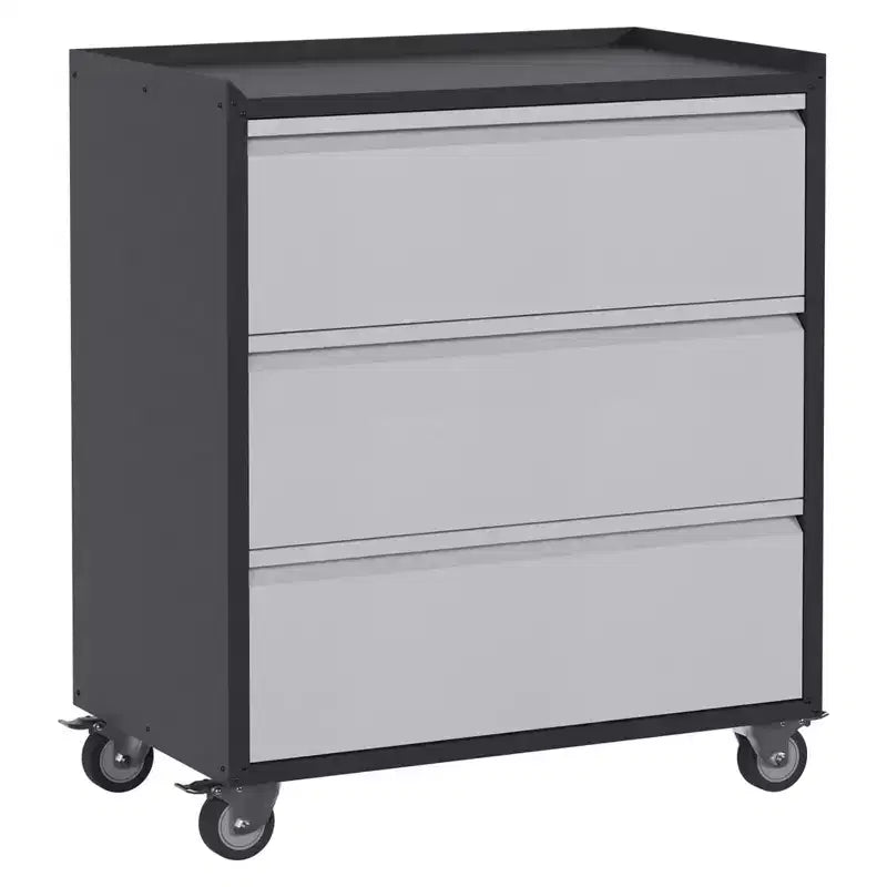 AOBABO Lockable Steel File Storage Organizer Cabinet with Adjustable Shelves and Wheels for Home, School, Office, and Garage Organization, Black