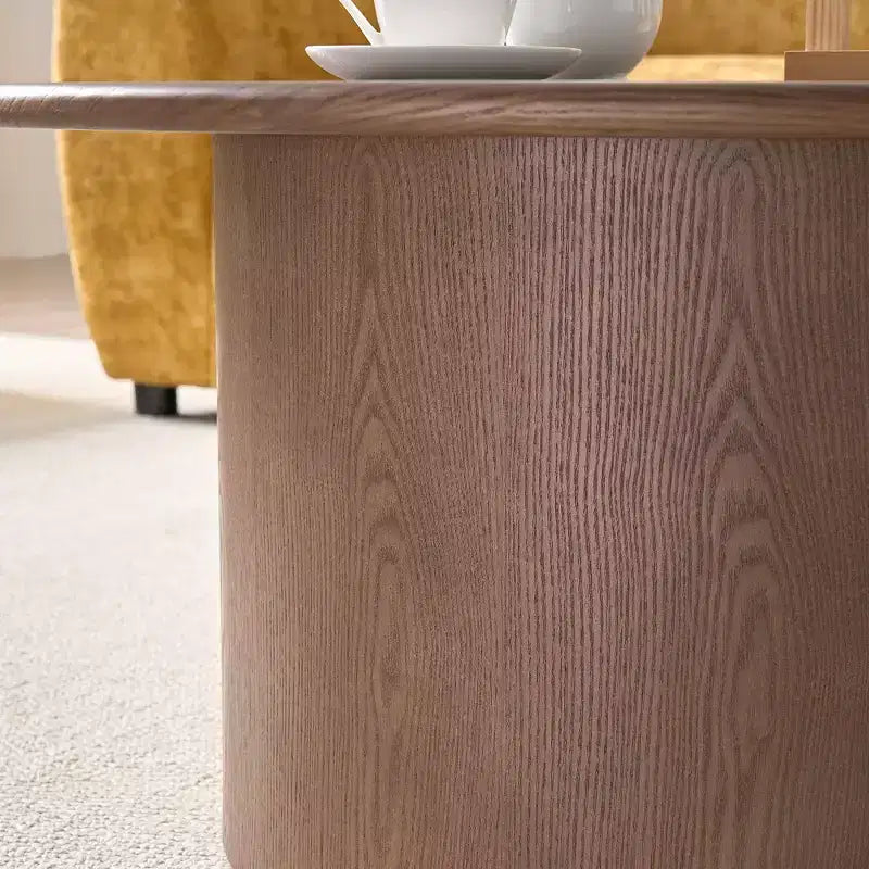 JVNOXK Coffee Table Set of 2 ,MDF Round Coffee Table for Living Room ,Apartment,Leisure Area Walnut