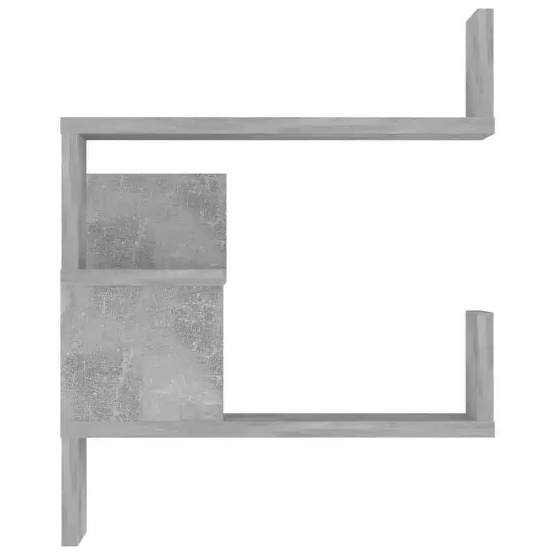 vidaXL Wall Corner Shelf Concrete Grey Engineered Wood 15.7x15.7x19.7 in