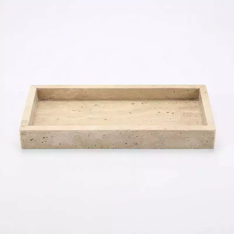 Elegant Natural Marble Jewelry Tray Organizer, Mom's Day Gift Genuine Marble Stone Tray for Vanity Bathroom Home Decor