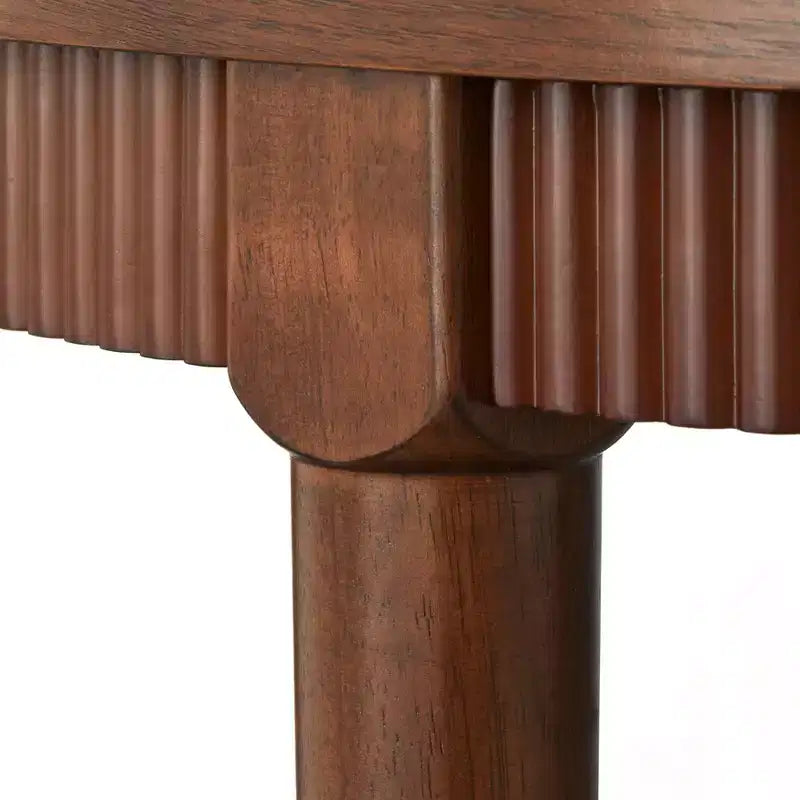 Lifestorey Astroria 46 Round Fluted Apron Dining Table