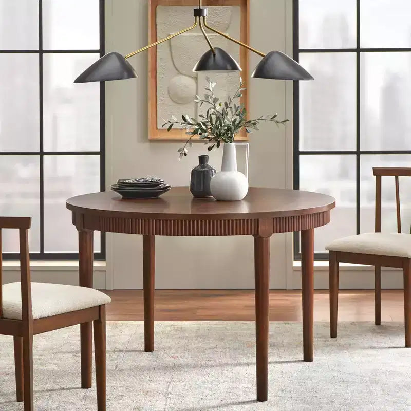 Lifestorey Astroria 46 Round Fluted Apron Dining Table