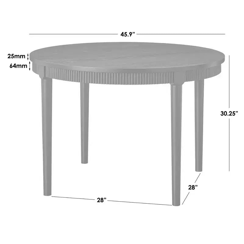 Lifestorey Astroria 46 Round Fluted Apron Dining Table