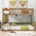 FAMYYT Twin XL Size Wood Bed?With Guardrail, ladder, Easy Assembly