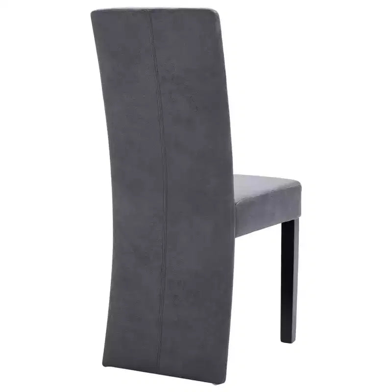 vidaXL Dining Chair Set of 4 Brown Faux suede leather and solid wood