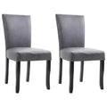 vidaXL Dining Chair Set of 2 Gray Faux suede leather, Wood Standard