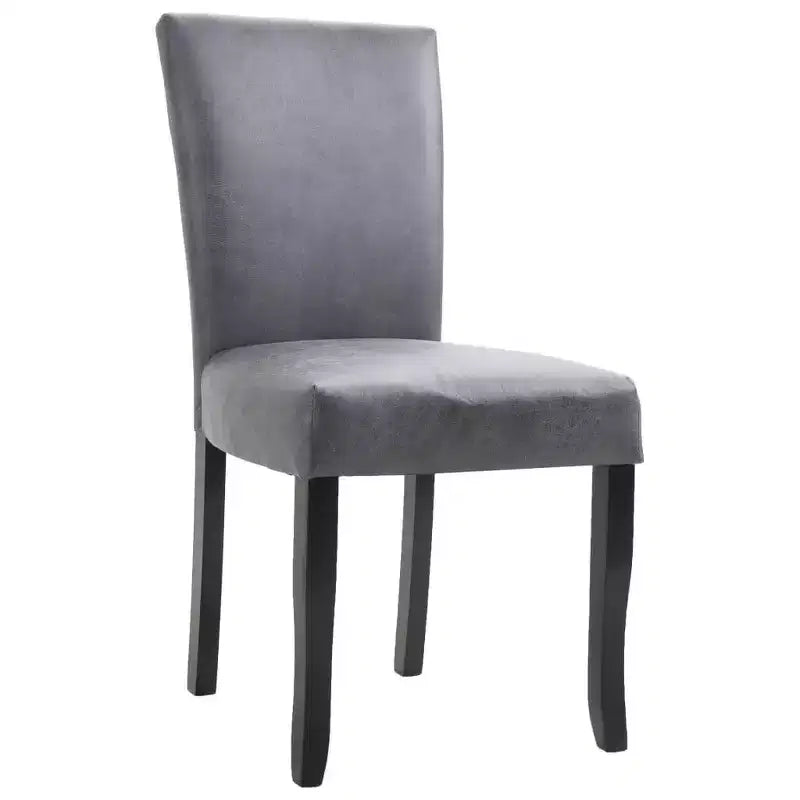 vidaXL Dining Chair Set of 2 Gray Faux suede leather, Wood Standard