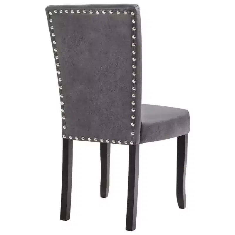 vidaXL Dining Chair Set of 2 Gray Faux suede leather, Wood Standard