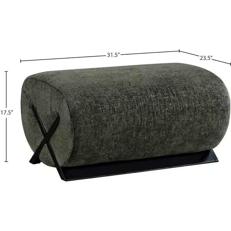 Meridian Furniture Akira Fabric Upholstered Ottoman