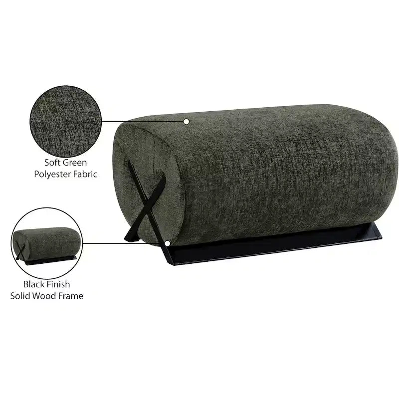 Meridian Furniture Akira Fabric Upholstered Ottoman