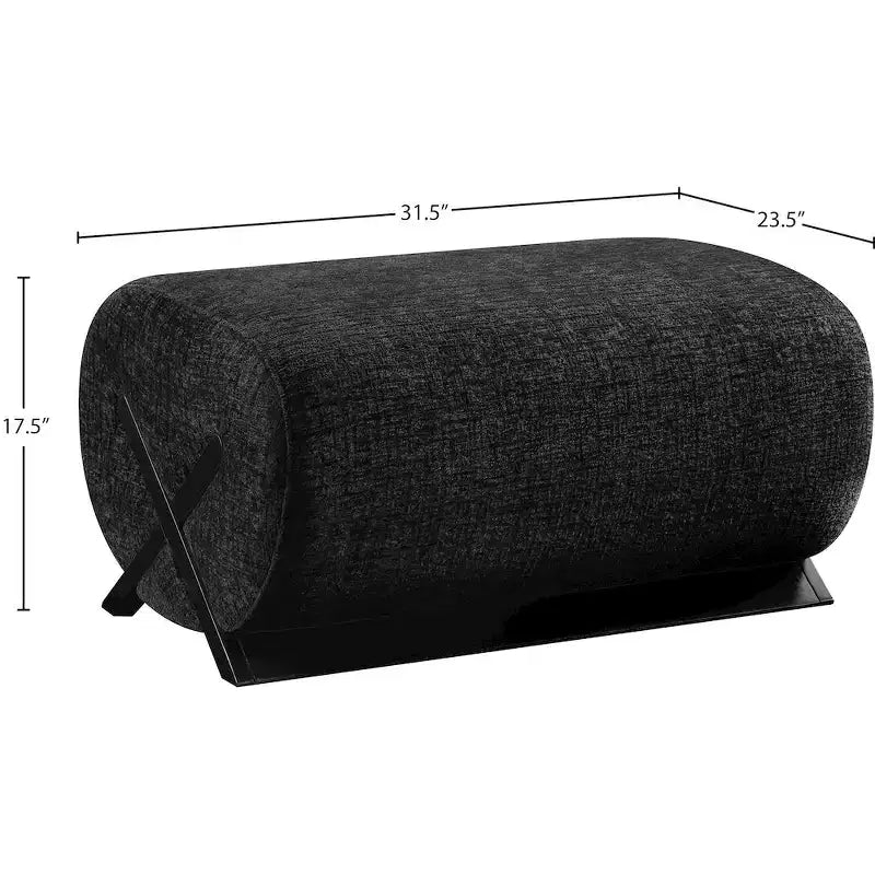 Meridian Furniture Akira Fabric Upholstered Ottoman