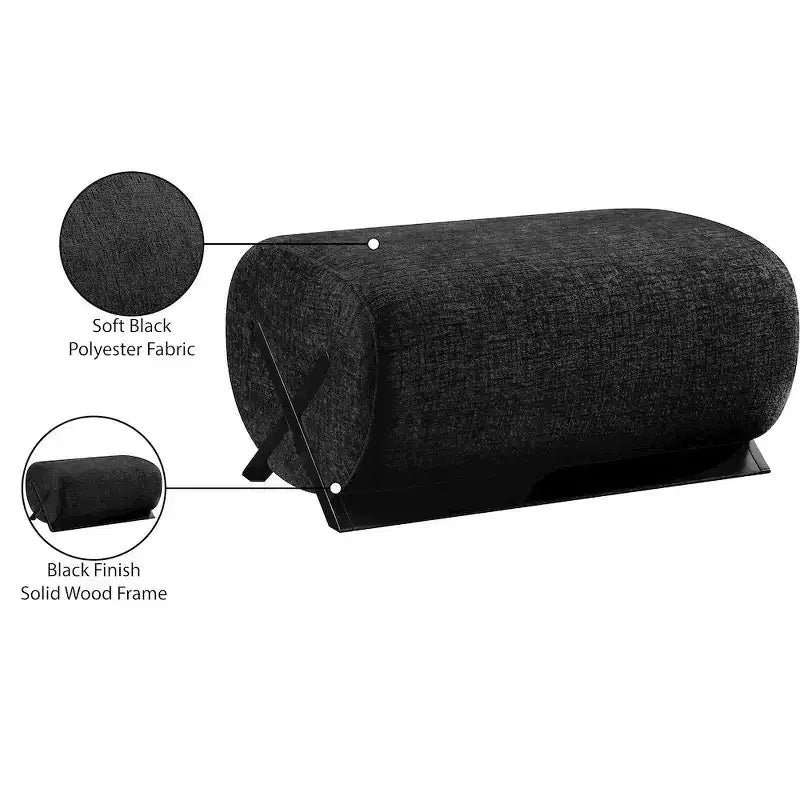 Meridian Furniture Akira Fabric Upholstered Ottoman