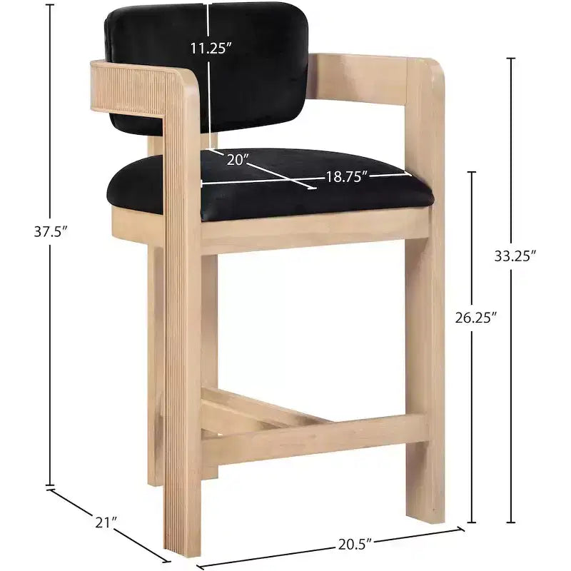 Meridian Furniture Sacha Velvet Bar Stool