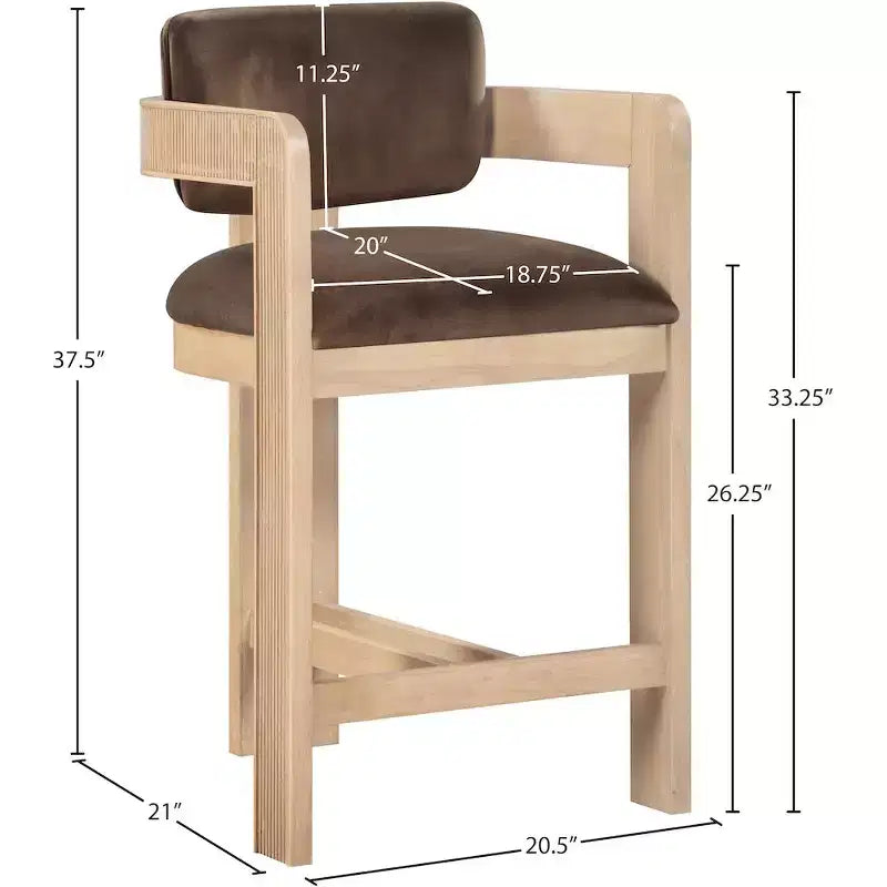 Meridian Furniture Sacha Velvet Bar Stool