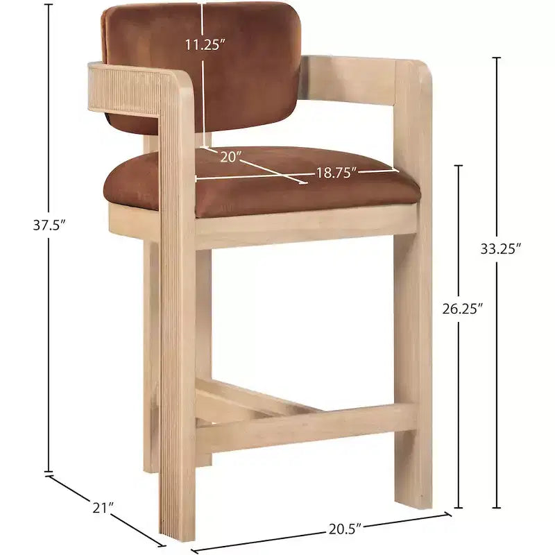 Meridian Furniture Sacha Velvet Bar Stool