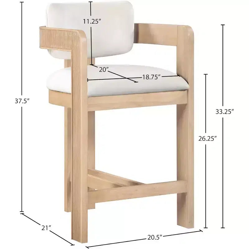 Meridian Furniture Sacha Velvet Bar Stool