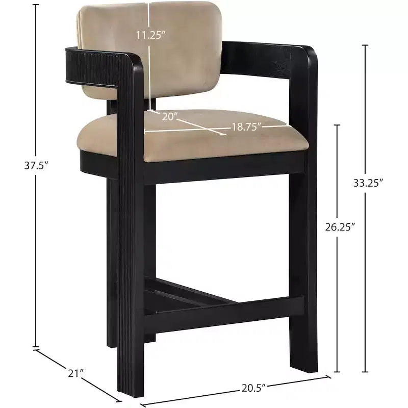 Meridian Furniture Sacha Velvet Bar Stool